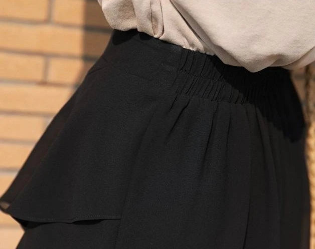 Short Black Chiffon Skirt