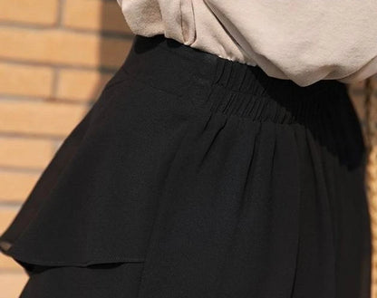 Short Black Chiffon Skirt