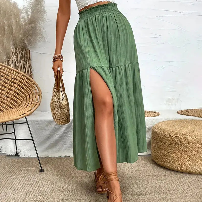 Side Slit Midi Skirt