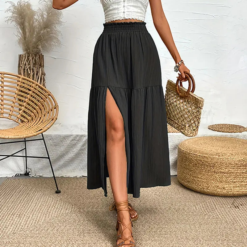 Side Slit Midi Skirt