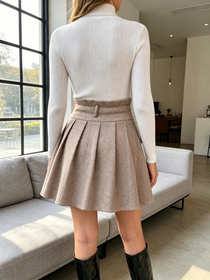 Tweed Pleated Skirt