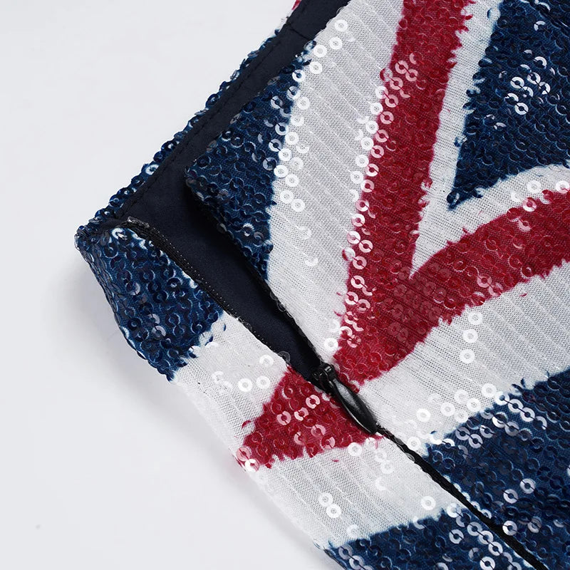 Union Jack Sequin Mini Skirt