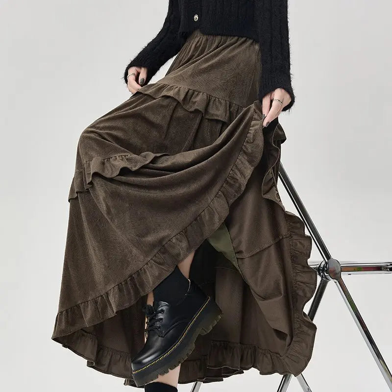Velvet Ruffle Skirt