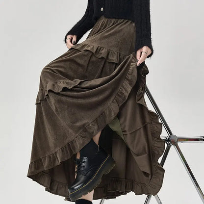 Velvet Ruffle Skirt