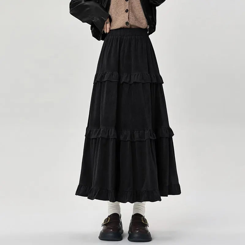 Velvet Ruffle Skirt