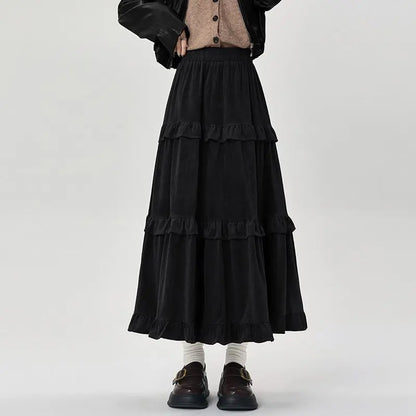 Velvet Ruffle Skirt