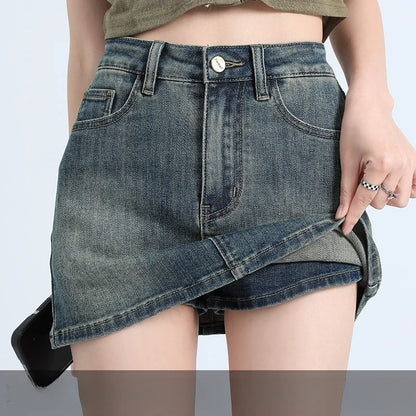 Washed Denim Skort