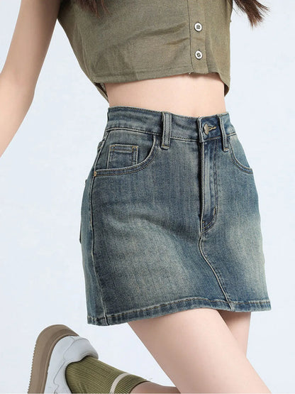 Washed Denim Skort