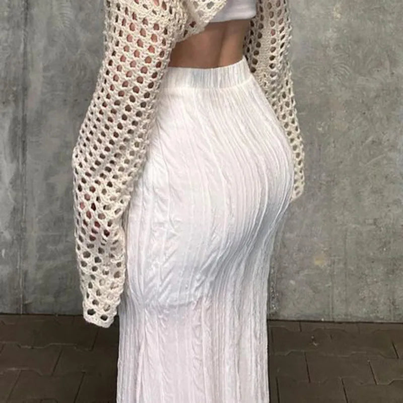 White Fishtail Skirt