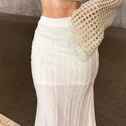White Fishtail Skirt