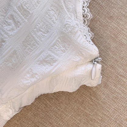 White Ruffle Mini Skirt