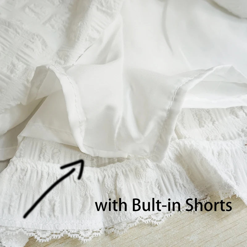 White Ruffle Mini Skirt