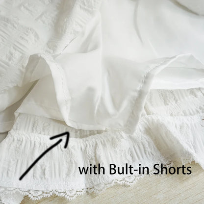 White Ruffle Mini Skirt
