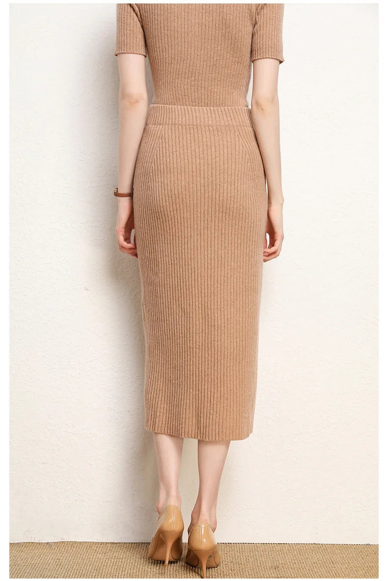 Woolen Pencil Skirt