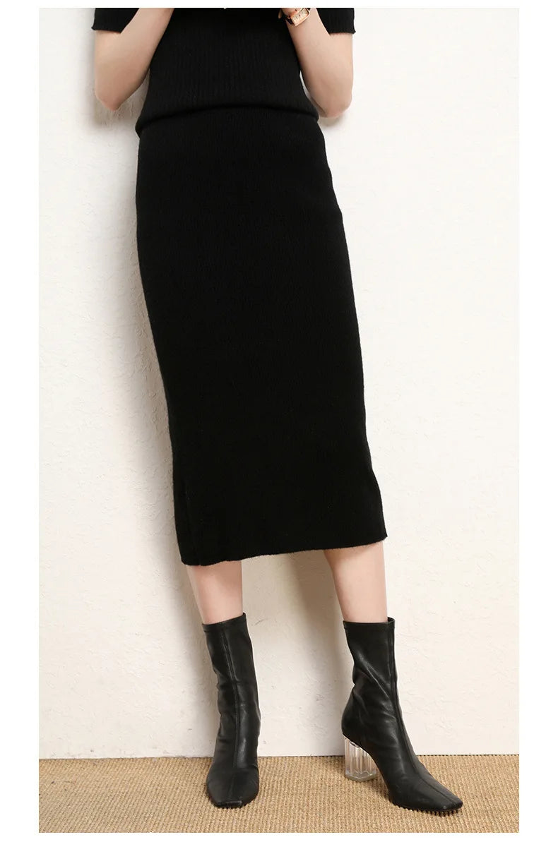 Woolen Pencil Skirt