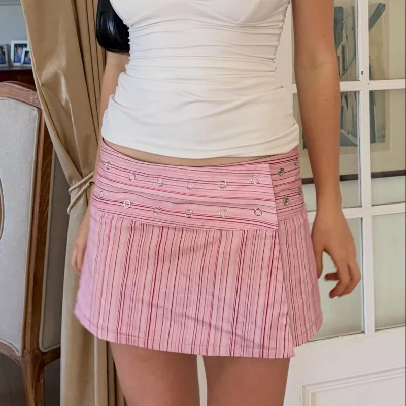 Y2K Striped Skirt