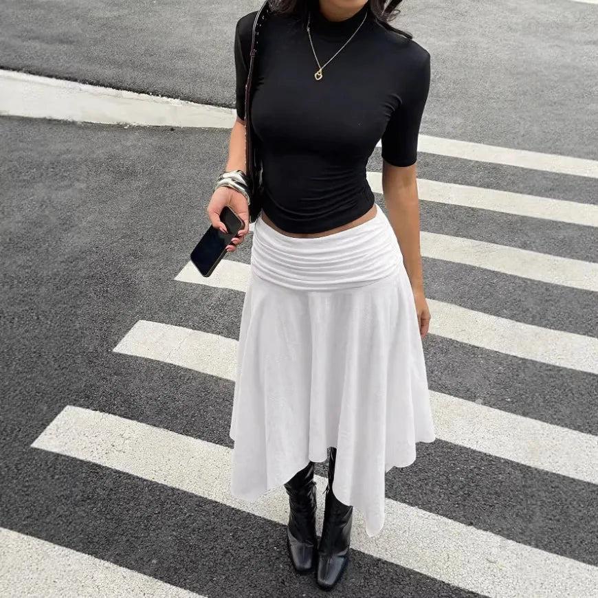 Y2K white Midi Skirt