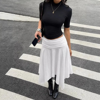 Y2K white Midi Skirt